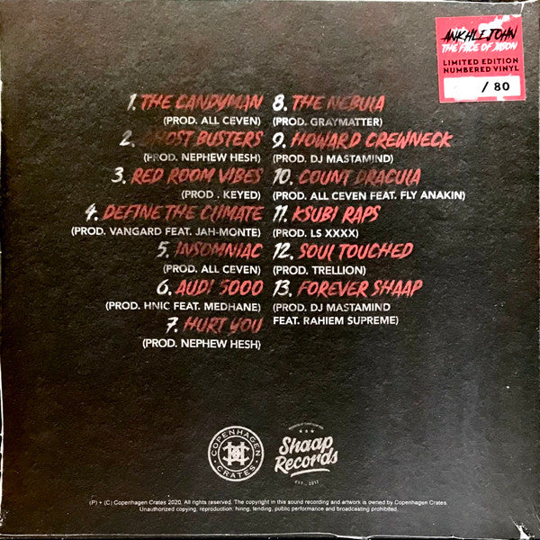 ANKHLEJOHN : The Face of Jason (12", Album, Ltd, Num, Mil)