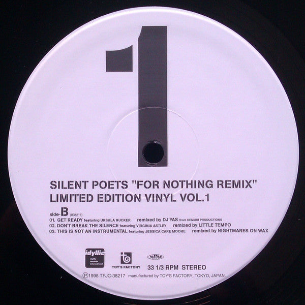 Silent Poets : For Nothing Remix (Limited Edition Vinyl Vol.1) (12", Ltd)