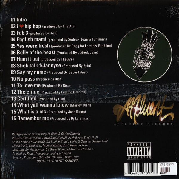 Lords Of The Underground : House Of Lords (2xLP, Album)