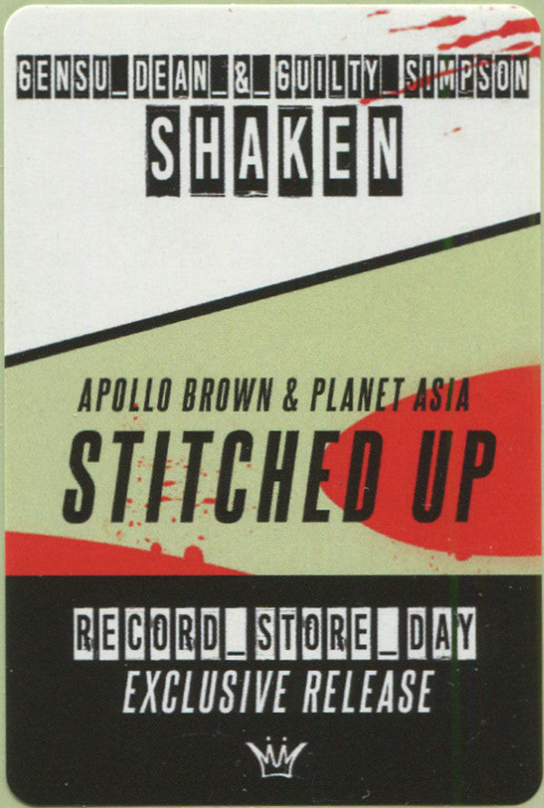 Apollo Brown & Planet Asia / Gensu Dean & Guilty Simpson : Stitched Up & Shaken (LP, RSD, Ltd, Whi)