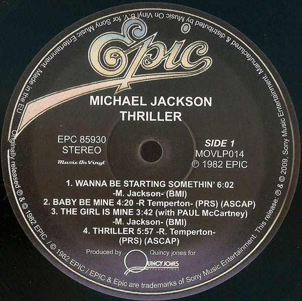 Michael Jackson : Thriller (LP, Album, RE, RM, 180)