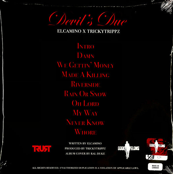 Elcamino (2) & Tricky Trippz : Devil’s Due (12", Album, Ltd, Num, Red)