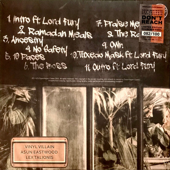 Asun Eastwood x Lex Talionis (5) x Vinyl Villain : Don't Reach (LP, Album, Ltd, Num, Hal)