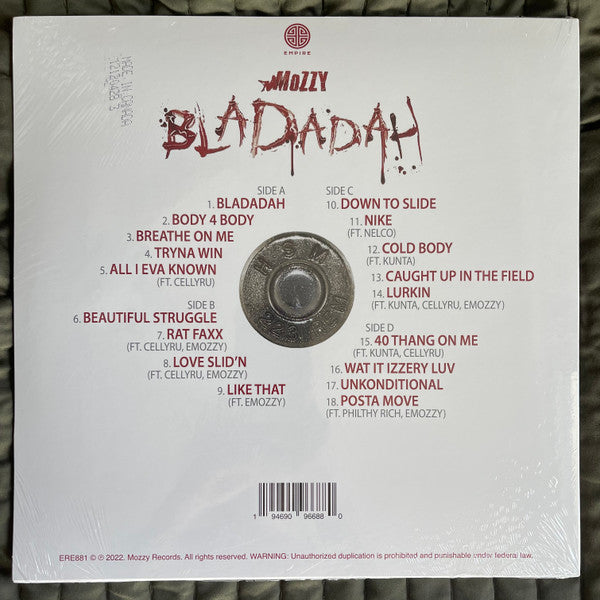 Mozzy : Bladadah (2xLP, RSD, Ltd, Red)