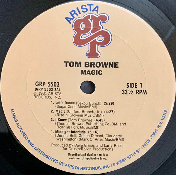 Tom Browne : Magic (LP, Album, Pit)