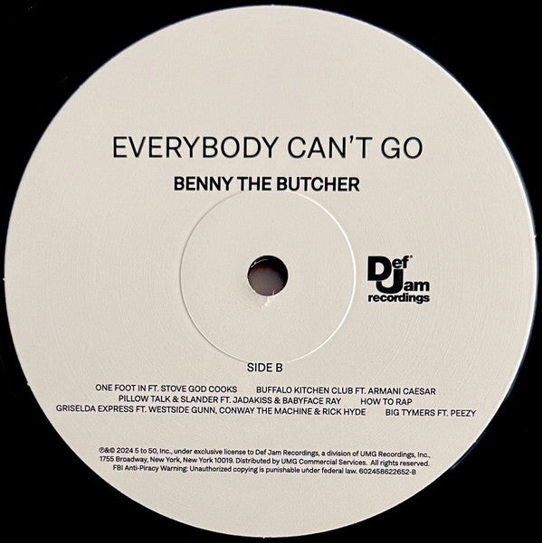 Benny The Butcher : Everybody Can't Go (LP, Album)