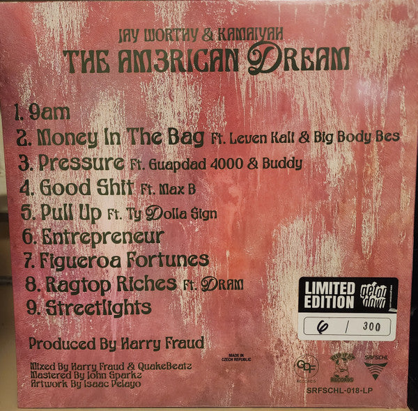 Jay Worthy, Kamaiyah, Harry Fraud : The Am3rican Dream (LP, Album, Ltd, Num, Eve)
