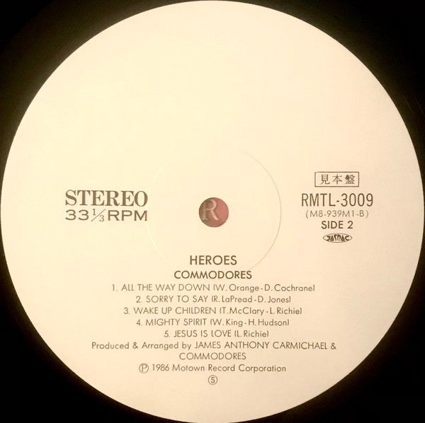 Commodores : Heroes (LP, Album, Promo, RE)