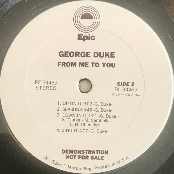 George Duke : From Me To You (LP, Album, Promo, Pit)
