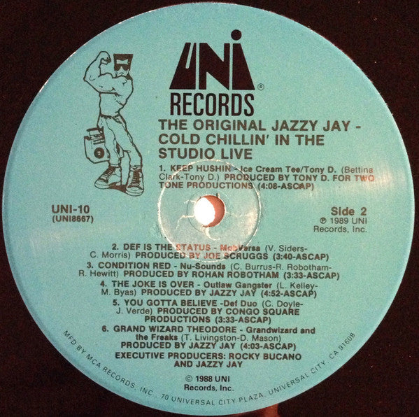 Jazzy Jay : Cold Chillin' In The Studio Live (LP, Comp, Pin)