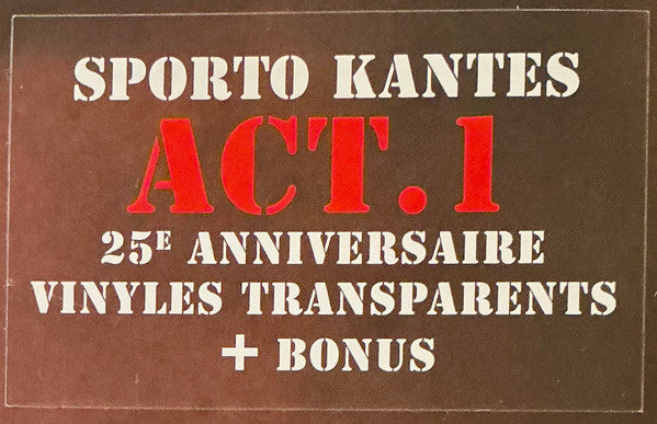 Sporto Kantes : Act. 1 (2xLP, Album, Ltd, RE, Cle)