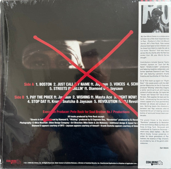 Ed O.G Featuring Pete Rock : My Own Worst Enemy (LP, Album, Ltd, Num, RE, RM, OBI + 7", Pic, Fle)