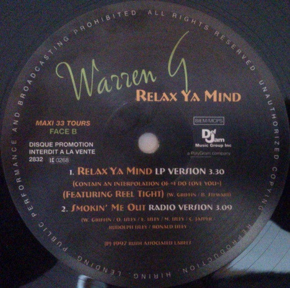 Warren G : Relax Ya Mind (12", Maxi, Promo)