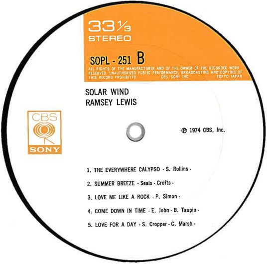 Ramsey Lewis : Solar Wind (LP, Album)