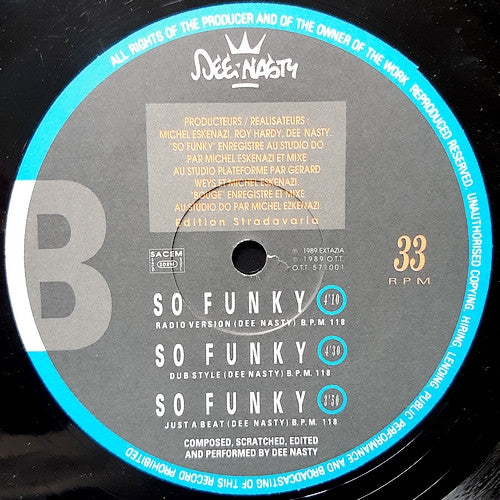 Dee Nasty : So Funky (12")
