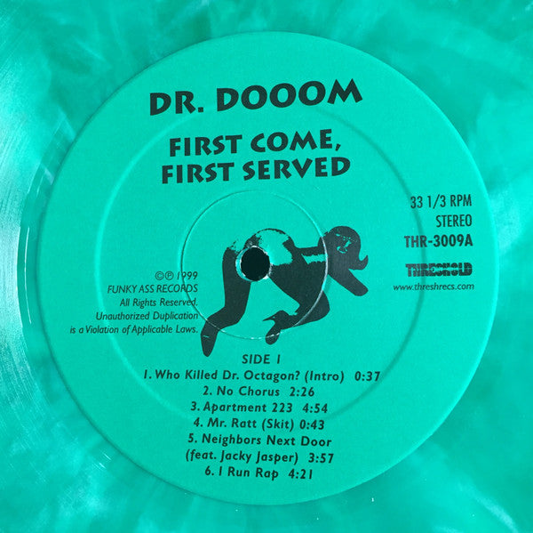 Dr. Dooom : First Come, First Served (LP, Gre + LP, Ora + Album, Ltd, Num, RP, S/Edition)