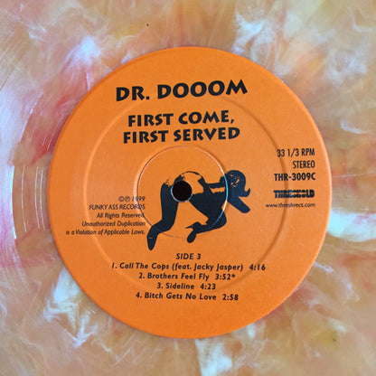 Dr. Dooom : First Come, First Served (LP, Gre + LP, Ora + Album, Ltd, Num, RP, S/Edition)