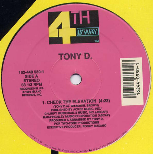 Tony D : Check The Elevation  (12")