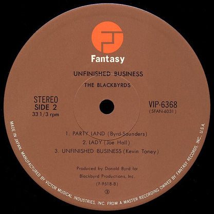 The Blackbyrds : Unfinished Business (LP, Album, Gat)