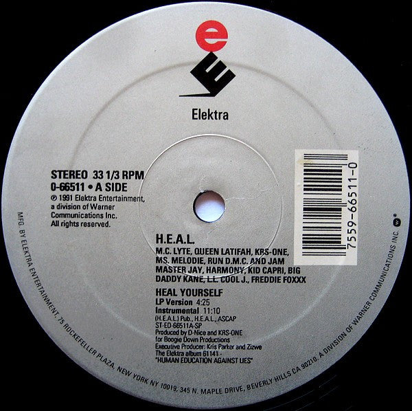 H.E.A.L. Human Education Against Lies / MC Lyte, Queen Latifah, KRS-One, Ms. Melodie, Run-DMC, Jam Master Jay, Harmony (3), Kid Capri, Big Daddy Kane, LL Cool J, Freddie Foxxx : Heal Yourself (12")