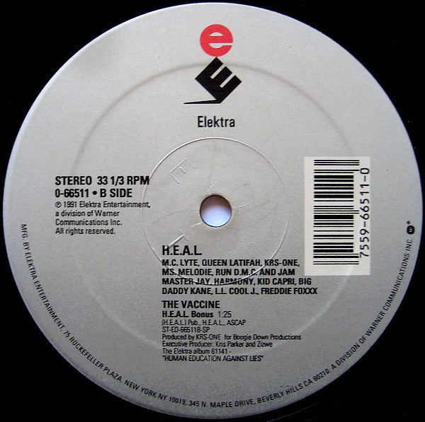 H.E.A.L. Human Education Against Lies / MC Lyte, Queen Latifah, KRS-One, Ms. Melodie, Run-DMC, Jam Master Jay, Harmony (3), Kid Capri, Big Daddy Kane, LL Cool J, Freddie Foxxx : Heal Yourself (12")