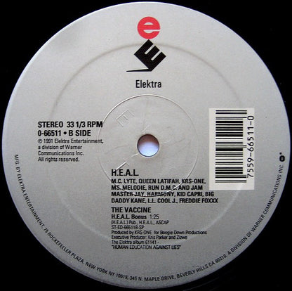 H.E.A.L. Human Education Against Lies / MC Lyte, Queen Latifah, KRS-One, Ms. Melodie, Run-DMC, Jam Master Jay, Harmony (3), Kid Capri, Big Daddy Kane, LL Cool J, Freddie Foxxx : Heal Yourself (12")