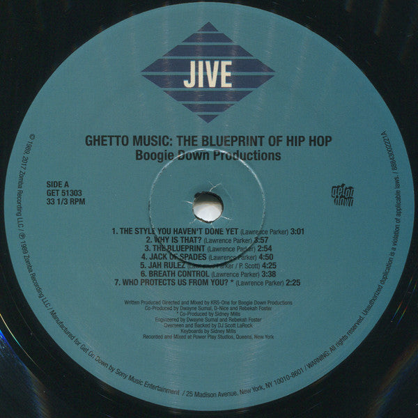 Boogie Down Productions : Ghetto Music: The Blueprint Of Hip Hop (LP, Album, RE)