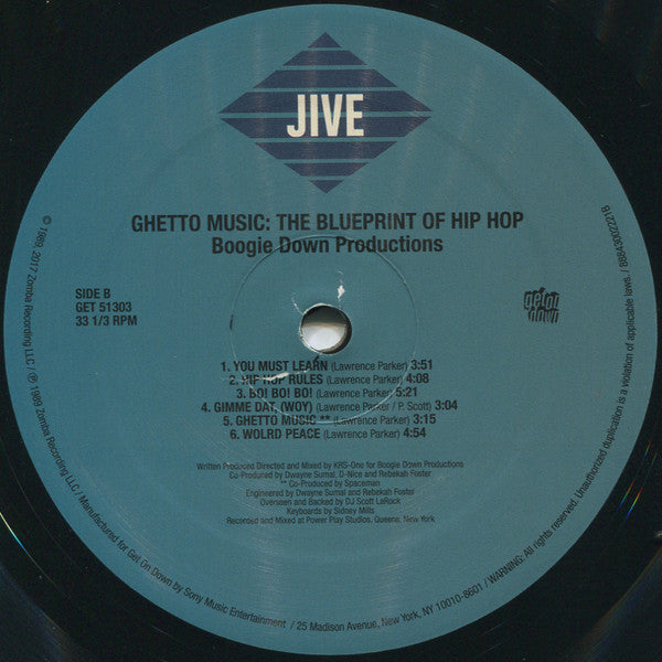 Boogie Down Productions : Ghetto Music: The Blueprint Of Hip Hop (LP, Album, RE)
