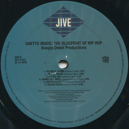 Boogie Down Productions : Ghetto Music: The Blueprint Of Hip Hop (LP, Album, RE)