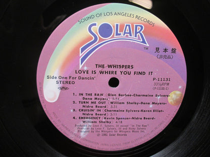 The Whispers : Love Is Where You Find It (LP, Album, Promo)
