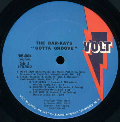 Bar-Kays : Gotta Groove (LP, Album, RP, Pit)