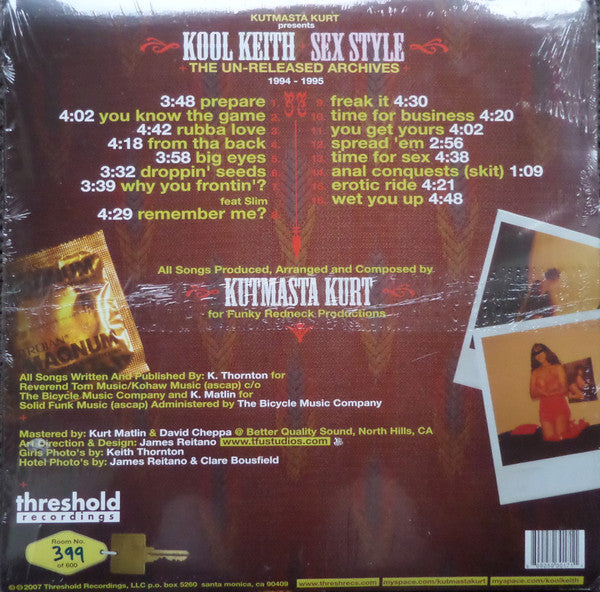 Kut Masta Kurt Presents Kool Keith : Sex Style (The Un-Released Archives) (2xLP, Ltd, Num)