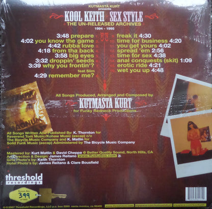 Kut Masta Kurt Presents Kool Keith : Sex Style (The Un-Released Archives) (2xLP, Ltd, Num)