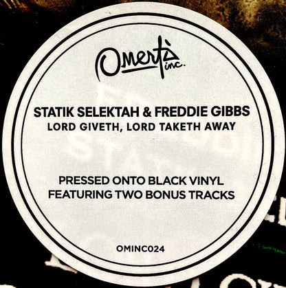 Statik Selektah & Freddie Gibbs : Lord Giveth, Lord Taketh Away  (LP, Mixtape)