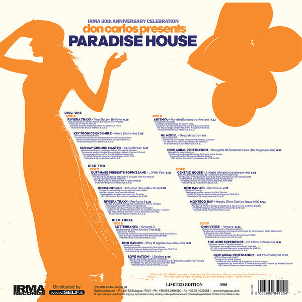 Don Carlos : Paradise House (Deep Ambient Dream Paradise Garage House From 90's) (3xLP, Comp, Ltd, Num)