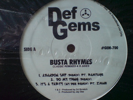 Busta Rhymes : Classic Remixes & B Sides (12", EP, Unofficial)