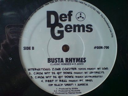 Busta Rhymes : Classic Remixes & B Sides (12", EP, Unofficial)