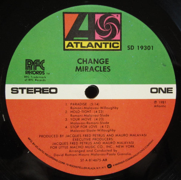 Change : Miracles (LP, Album, AR )