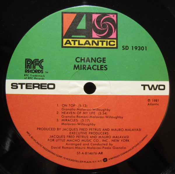 Change : Miracles (LP, Album, AR )