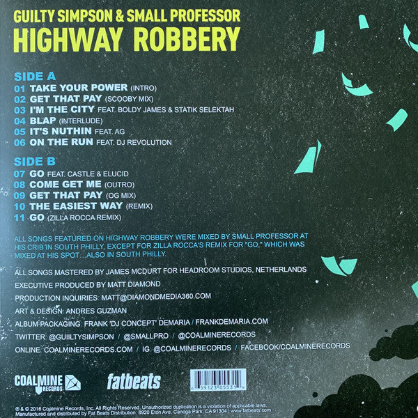 Guilty Simpson & Small Professor : Highway Robbery (LP, Album, Ltd, Bla)