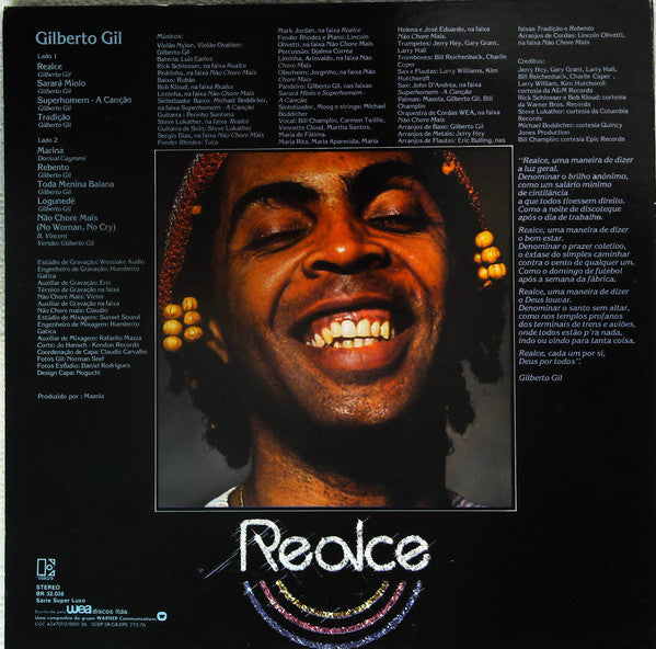 Gilberto Gil : Realce (LP, Album, Promo, Gat)
