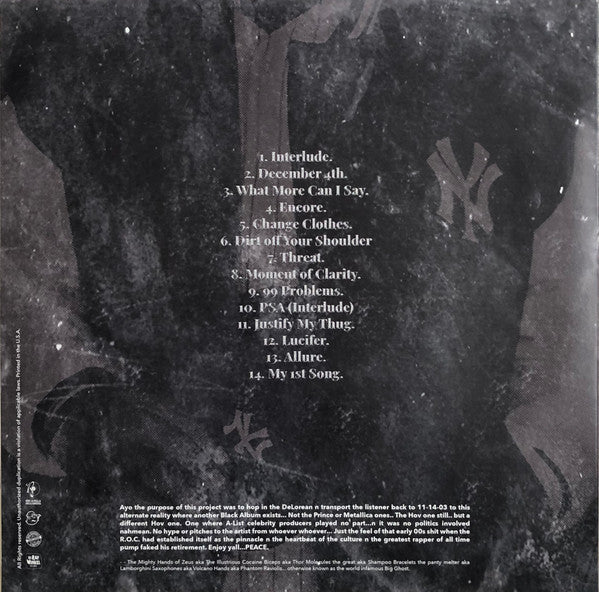 Big Ghost LTD X Jay-Z : The Black Album Revisited (LP, Album, Ltd, Num, Sea)
