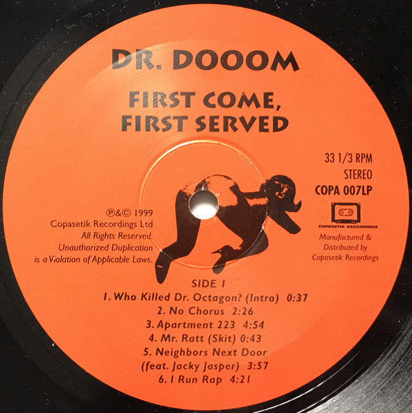 Dr. Dooom : First Come, First Served (2xLP, Album, Gat)