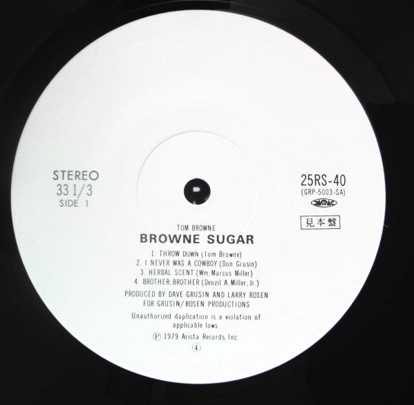 Tom Browne : Browne Sugar (LP, Album, Promo, Gat)