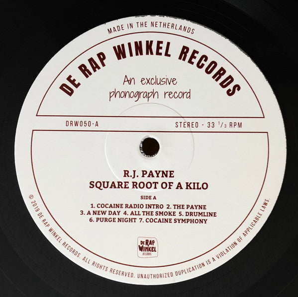 RJ Payne : Square Root Of A Kilo (LP, Album, Ltd, Num)