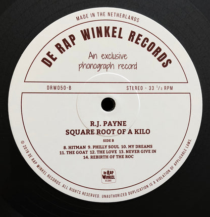 RJ Payne : Square Root Of A Kilo (LP, Album, Ltd, Num)