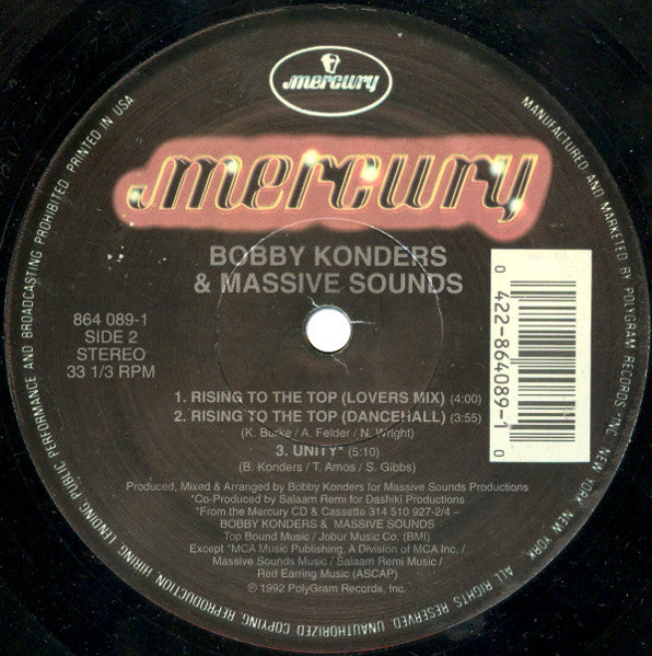 Bobby Konders & Massive Sounds : Rising To The Top (12")