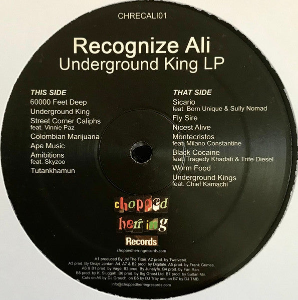 Recognize Ali : Underground King (LP, Album, Ltd)