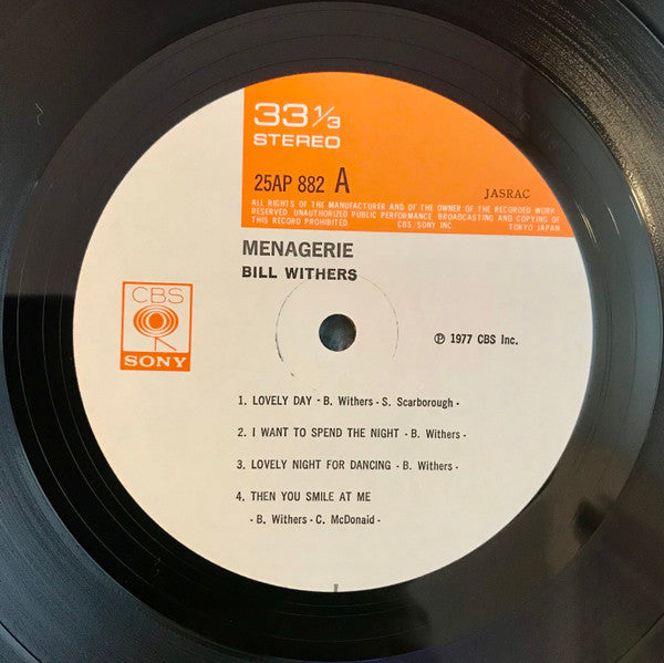 Bill Withers : Menagerie (LP, Album)