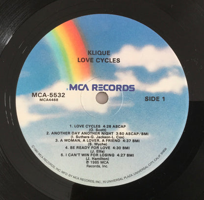 Klique : Love Cycles (LP, Album, Glo)